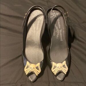 Vivienne Westwood Black Peep-Toe Heels